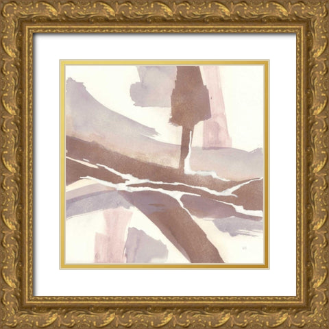 White and Placid I Blush Gold Ornate Wood Framed Art Print with Double Matting by Paschke, Chris
