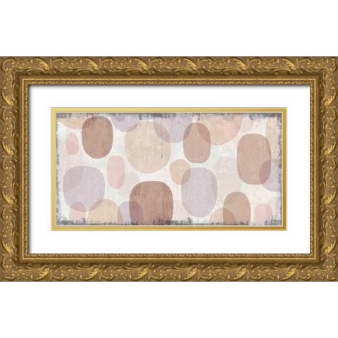 Blush Drips Gold Ornate Wood Framed Art Print with Double Matting by Mullan, Michael