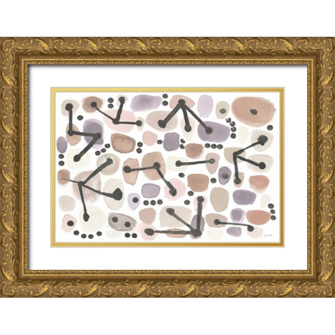 Mid Century I Blush Gold Ornate Wood Framed Art Print with Double Matting by Warrick, Cheryl