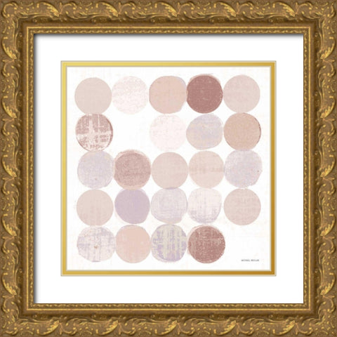 Dots II Square II Blush Gold Ornate Wood Framed Art Print with Double Matting by Mullan, Michael