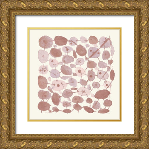 Mid Century IV Blush Gold Ornate Wood Framed Art Print with Double Matting by Warrick, Cheryl