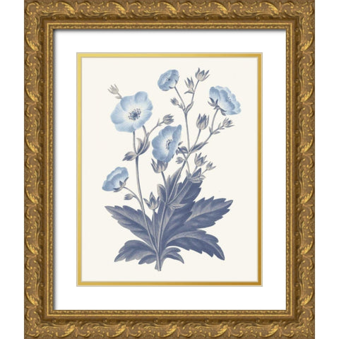 Blue Botanical VI Gold Ornate Wood Framed Art Print with Double Matting by Wild Apple Portfolio