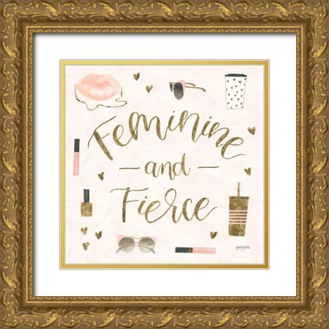 Boss Ladies VI Pink Gold Ornate Wood Framed Art Print with Double Matting by Jackson, Jenaya