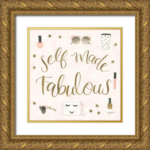 Boss Ladies VIII Pink Gold Ornate Wood Framed Art Print with Double Matting by Jackson, Jenaya