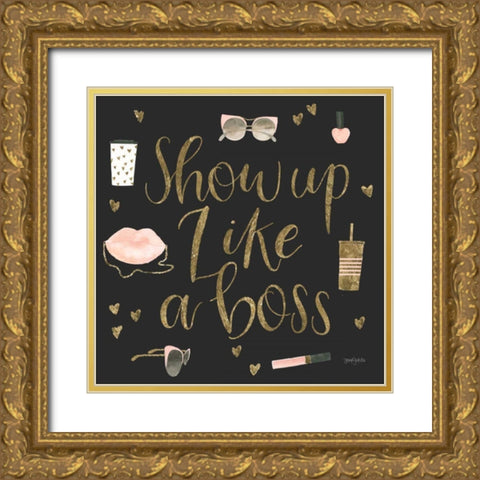 Boss Ladies VII Black Gold Ornate Wood Framed Art Print with Double Matting by Jackson, Jenaya