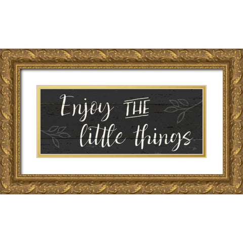 Simple Signs I Black Gold Ornate Wood Framed Art Print with Double Matting by Aiken, Jess