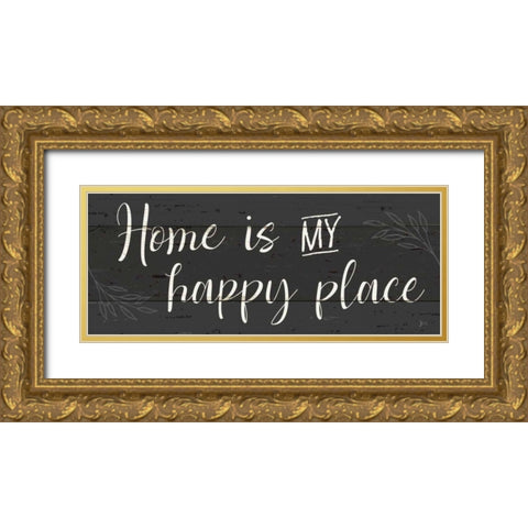 Simple Signs II Black Gold Ornate Wood Framed Art Print with Double Matting by Aiken, Jess
