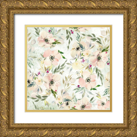 The Joy of White Pattern IB Gold Ornate Wood Framed Art Print with Double Matting by Rice, Kristy