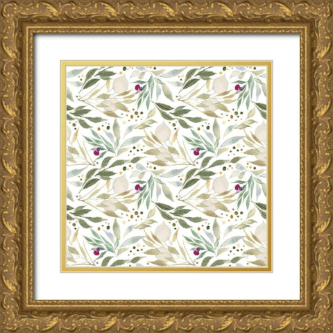 The Joy of White Pattern II Gold Ornate Wood Framed Art Print with Double Matting by Rice, Kristy