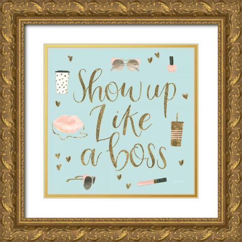 Boss Ladies VII Mint Gold Ornate Wood Framed Art Print with Double Matting by Jackson, Jenaya