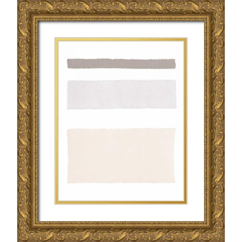 Painted Weaving IV Neutral on White Gold Ornate Wood Framed Art Print with Double Matting by Rhue, Piper