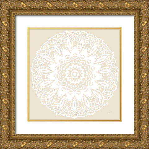 Contemporary Lace Neutral II Gold Ornate Wood Framed Art Print with Double Matting by Hershey, Moira
