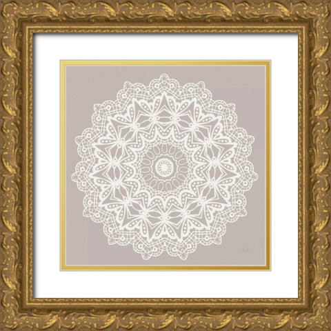 Contemporary Lace Neutral VI Gold Ornate Wood Framed Art Print with Double Matting by Hershey, Moira