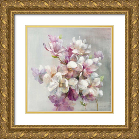 Sweet Magnolia Gold Ornate Wood Framed Art Print with Double Matting by Nai, Danhui