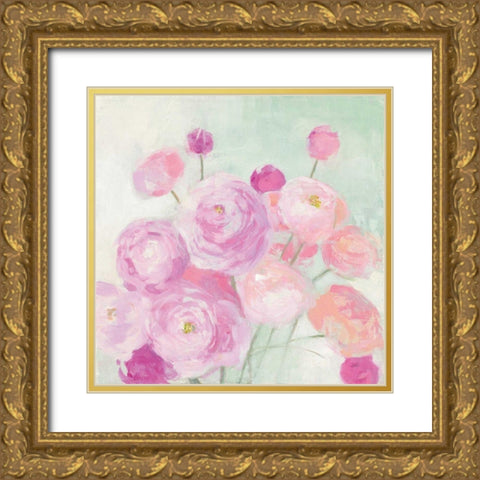 Soft Ranunculus Gold Ornate Wood Framed Art Print with Double Matting by Purinton, Julia