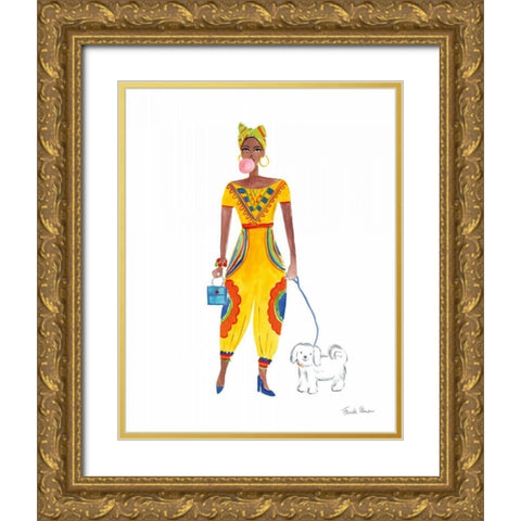 International Girls I Gold Ornate Wood Framed Art Print with Double Matting by Zaman, Farida