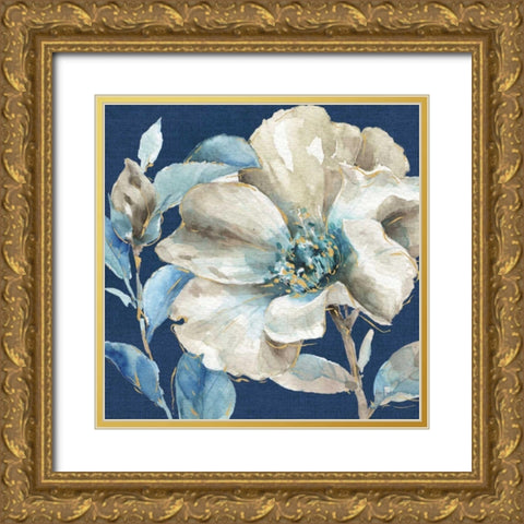 Indigold IV Navy Gold Ornate Wood Framed Art Print with Double Matting by Audit, Lisa