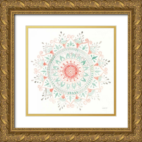 Mandala Delight I Gold Ornate Wood Framed Art Print with Double Matting by Nai, Danhui