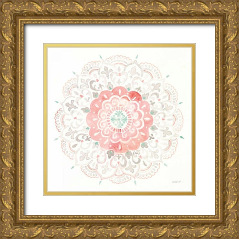 Mandala Delight IV Gold Ornate Wood Framed Art Print with Double Matting by Nai, Danhui