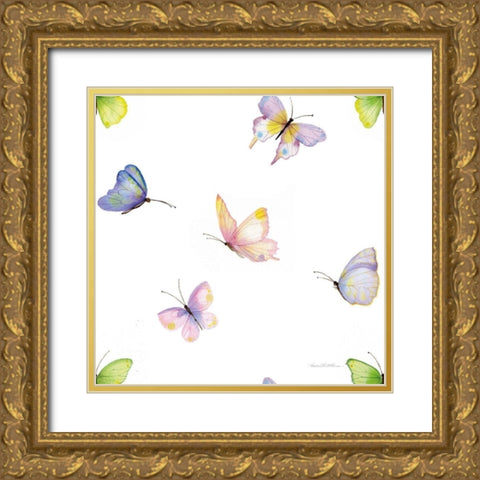 Floral Delight Pattern II Gold Ornate Wood Framed Art Print with Double Matting by McKenna, Kathleen Parr