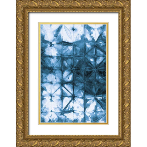 Kanari IV Indigo Gold Ornate Wood Framed Art Print with Double Matting by Averinos, Melissa