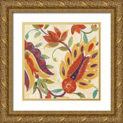 Two Step Spice and Purple v2 Crop Gold Ornate Wood Framed Art Print with Double Matting by Hristova, Albena