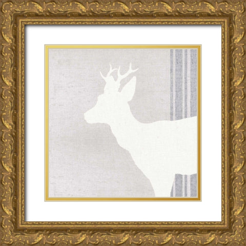 Woodland Animal IV Gold Ornate Wood Framed Art Print with Double Matting by Wild Apple Portfolio