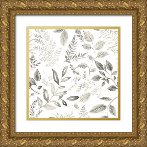 Sketchbook Garden Pattern III Gold Ornate Wood Framed Art Print with Double Matting by Nai, Danhui