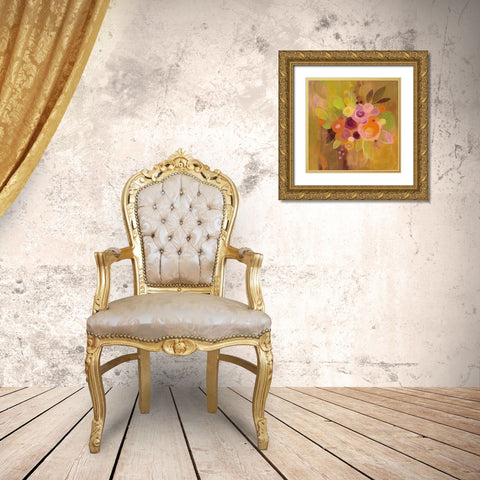 Small Bouquet II Gold Ornate Wood Framed Art Print with Double Matting by Vassileva, Silvia
