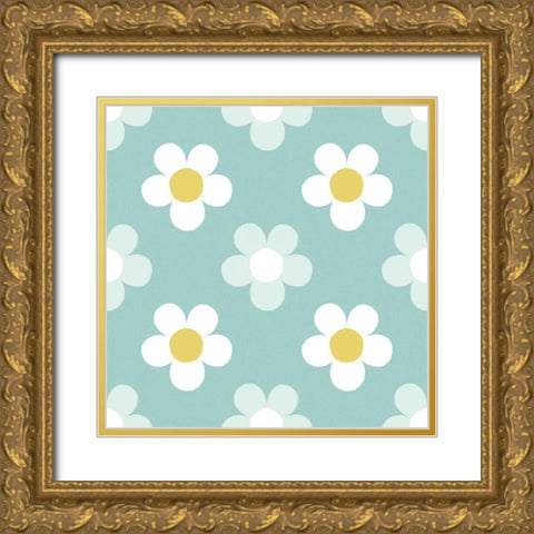 Baby Quilt Pattern 1 Gold Ornate Wood Framed Art Print with Double Matting by Grove, Beth