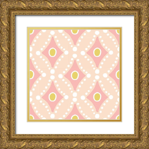 Baby Quilt Pattern 9 Gold Ornate Wood Framed Art Print with Double Matting by Grove, Beth