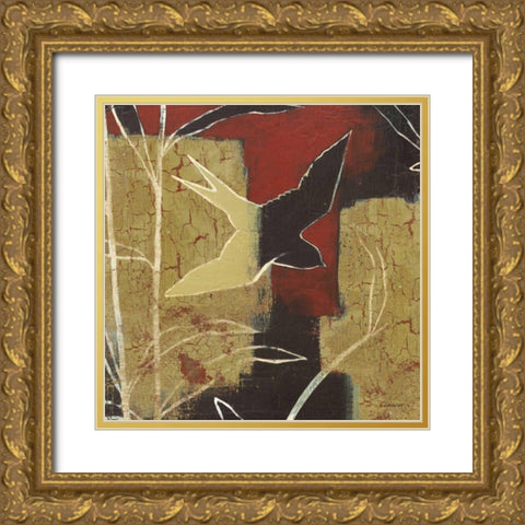 Sun Stems Tile I Gold Ornate Wood Framed Art Print with Double Matting by Lovell, Kathrine