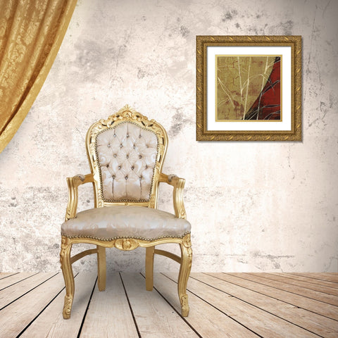 Sun Stems Tile II Gold Ornate Wood Framed Art Print with Double Matting by Lovell, Kathrine