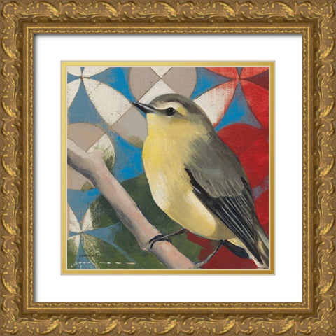 Philadelphia Vireo Gold Ornate Wood Framed Art Print with Double Matting by Lovell, Kathrine