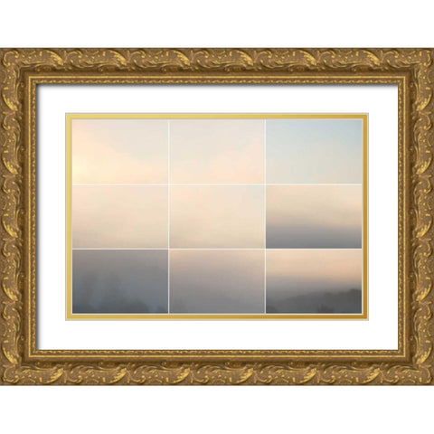 Fall Fields Collage Gold Ornate Wood Framed Art Print with Double Matting by Wild Apple Portfolio