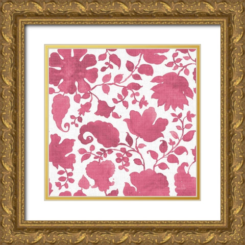 Pink Garden Step 03A Gold Ornate Wood Framed Art Print with Double Matting by Audit, Lisa