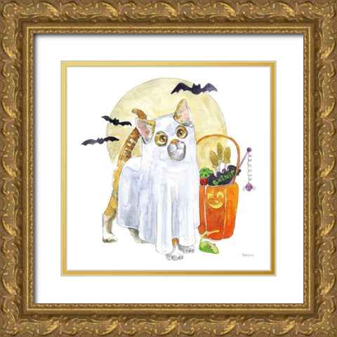 Halloween Pets V Gold Ornate Wood Framed Art Print with Double Matting by Grove, Beth