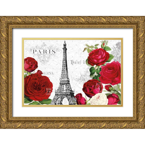 Rouge Paris I Gold Ornate Wood Framed Art Print with Double Matting by Pertiet, Katie