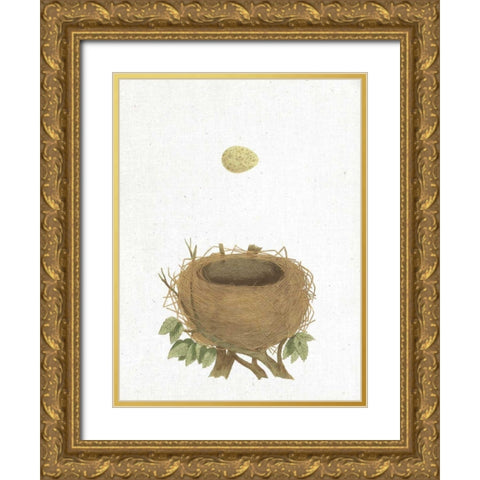 Spring Nest II Gold Ornate Wood Framed Art Print with Double Matting by Wild Apple Portfolio