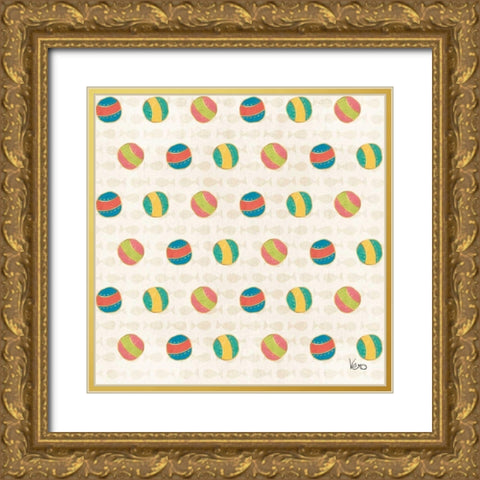 Otomi Cats Step 02A Gold Ornate Wood Framed Art Print with Double Matting by Charron, Veronique