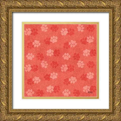 Otomi Cats Step 05B Gold Ornate Wood Framed Art Print with Double Matting by Charron, Veronique