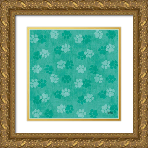 Otomi Cats Step 05D Gold Ornate Wood Framed Art Print with Double Matting by Charron, Veronique