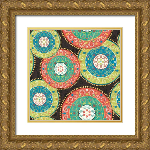 Otomi Cats Step 06B Gold Ornate Wood Framed Art Print with Double Matting by Charron, Veronique