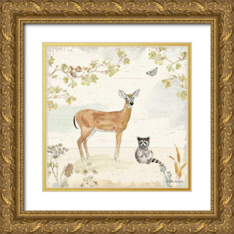 Woodland Wreath II Gold Ornate Wood Framed Art Print with Double Matting by Grove, Beth