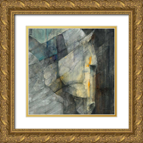 Quiet Gold Ornate Wood Framed Art Print with Double Matting by Hristova, Albena