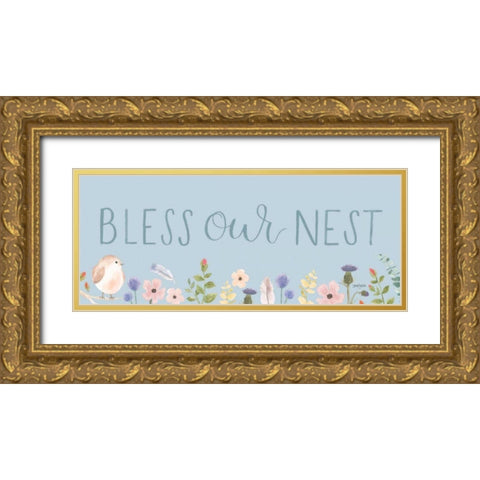 Spring Sentiments V Gold Ornate Wood Framed Art Print with Double Matting by Jackson, Jenaya