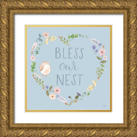 Spring Sentiments VII Gold Ornate Wood Framed Art Print with Double Matting by Jackson, Jenaya