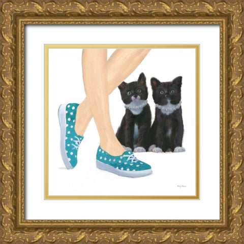 Cutie Kitties III Gold Ornate Wood Framed Art Print with Double Matting by Adams, Emily