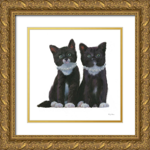 Cutie Kitties IV Gold Ornate Wood Framed Art Print with Double Matting by Adams, Emily