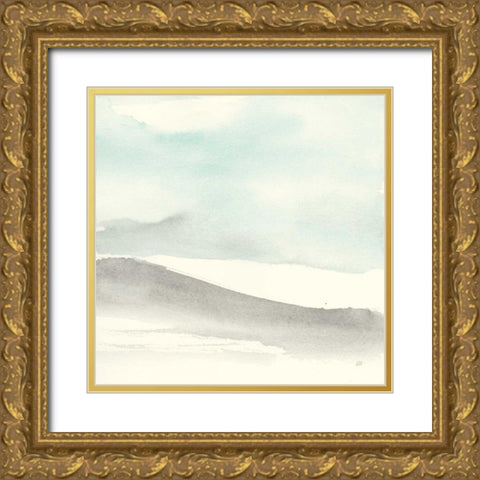 Teal Sky I Gold Ornate Wood Framed Art Print with Double Matting by Paschke, Chris